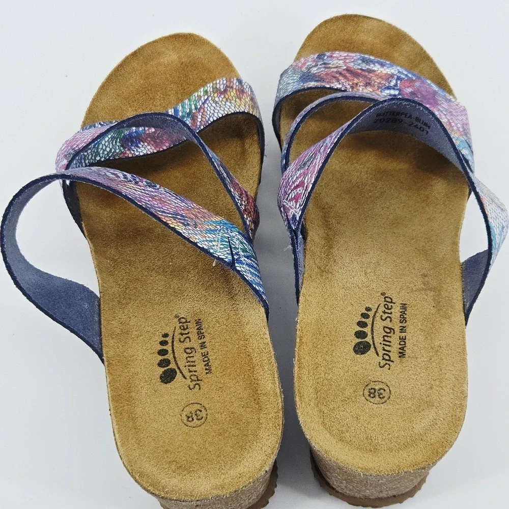 Spring Step Butterpea Wedge Slide Strappy Sandal Women's Size‎ US 7.5 EU 38